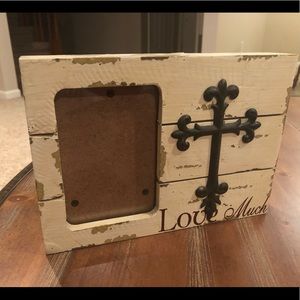 Rustic Picture Frame with Cross